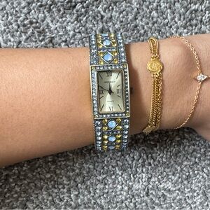 Heidi Daus Gold and Silver Crystal Watch